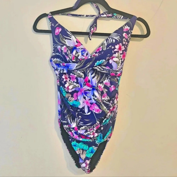Moontide Floral Halter Top Bething Suit - Picture 1 of 6